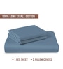 Dusty Blue Solid 400 TC Cotton King Sized Bedsheet with 2 Pillow Covers
