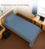 Dusty Blue Solid 400 TC Cotton Single Sized Bedsheet with 1 Pillow Cover