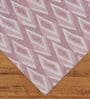 Dusty Rose Geometric Polyester 5 ft x 7 ft Machine Made Carpet