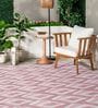 Dusty Rose Geometric Polyester 9 ft x 12 ft Machine Made Carpet