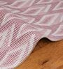 Dusty Rose Geometric Polyester 9 ft x 12 ft Machine Made Carpet