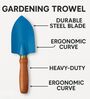 Blue Duty Big 11-Inch Hand Trowel with Wooden