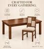 Dvira 6 Seater Dining Set In Provincial Teak Finish With Beige Colour Chair Dvira 6 Seater Dining Set In Provincial Teak Finish With Beige Colour Chair