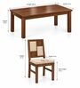 Dvira 6 Seater Dining Set In Provincial Teak Finish With Beige Colour Chair Dvira 6 Seater Dining Set In Provincial Teak Finish With Beige Colour Chair