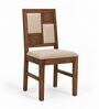 Dvira 6 Seater Dining Set In Provincial Teak Finish With Beige Colour Chair Dvira 6 Seater Dining Set In Provincial Teak Finish With Beige Colour Chair