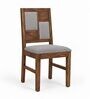 Dvira 6 Seater Dining Set In Provincial Teak Finish With Grey Colour Chair Dvira 6 Seater Dining Set In Provincial Teak Finish With Grey Colour Chair