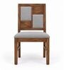 Dvira 6 Seater Dining Set In Provincial Teak Finish With Grey Colour Chair Dvira 6 Seater Dining Set In Provincial Teak Finish With Grey Colour Chair