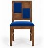 Dvira 6 Seater Dining Set In Provincial Teak Finish With Navy Blue Colour Chair Dvira 6 Seater Dining Set In Provincial Teak Finish With Navy Blue Colour Chair