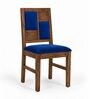Dvira 6 Seater Dining Set In Provincial Teak Finish With Navy Blue Colour Chair Dvira 6 Seater Dining Set In Provincial Teak Finish With Navy Blue Colour Chair