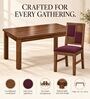 Dvira 6 Seater Dining Set In Provincial Teak Finish With Plum Colour Chair Dvira 6 Seater Dining Set In Provincial Teak Finish With Plum Colour Chair