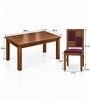 Dvira 6 Seater Dining Set In Provincial Teak Finish With Plum Colour Chair Dvira 6 Seater Dining Set In Provincial Teak Finish With Plum Colour Chair