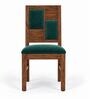 Dvira 6 Seater Dining Set In Provincial Teak Finish With Teal Green Colour Chair Dvira 6 Seater Dining Set In Provincial Teak Finish With Teal Green Colour Chair