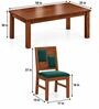 Dvira 6 Seater Dining Set In Provincial Teak Finish With Teal Green Colour Chair Dvira 6 Seater Dining Set In Provincial Teak Finish With Teal Green Colour Chair