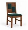 Dvira 6 Seater Dining Set In Provincial Teak Finish With Teal Green Colour Chair Dvira 6 Seater Dining Set In Provincial Teak Finish With Teal Green Colour Chair