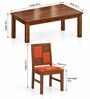Dvira 6 Seater Dining Set In Provincial Teak Finish With Terracotta Orange Colour Chair Dvira 6 Seater Dining Set In Provincial Teak Finish With Terracotta Orange Colour Chair