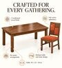 Dvira 6 Seater Dining Set In Provincial Teak Finish With Terracotta Orange Colour Chair Dvira 6 Seater Dining Set In Provincial Teak Finish With Terracotta Orange Colour Chair