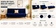 Dwayne 3 Seater Sofa Cum Bed Blue Color
