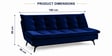 Dwayne 3 Seater Sofa Cum Bed Blue Color