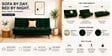 Dwayne 3 Seater Sofa Cum Bed Green Color