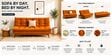 Dwayne 3 Seater Sofa Cum Bed Mustard Color