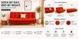 Dwayne 3 Seater Sofa Cum Bed Orange Color