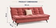 Dwayne 3 Seater Sofa Cum Bed Rose Color