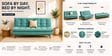 Dwayne 3 Seater Sofa Cum Bed Teal Color Dwayne 3 Seater Sofa Cum Bed Teal Color