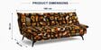 Dwayne Printed 3 Seater Sofa Cum Bed Black Multi Color