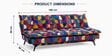 Dwayne Printed 3 Seater Sofa Cum Bed Blue printed Color