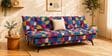 Dwayne Printed 3 Seater Sofa Cum Bed Blue printed Color