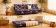 Dwayne Printed 3 Seater Sofa Cum Bed Blue printed Color