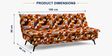 Dwayne Printed 3 Seater Sofa Cum Bed Orange Multi Color