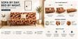 Dwayne Printed 3 Seater Sofa Cum Bed Orange Multi Color