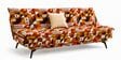 Dwayne Printed 3 Seater Sofa Cum Bed Orange Multi Color