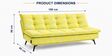 Dwayne Printed 3 Seater Sofa Cum Bed Yellow Printed Color
