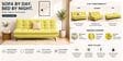 Dwayne Printed 3 Seater Sofa Cum Bed Yellow Printed Color