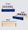 Dwan Kids Bed in Blue Colour with Drawer Storage