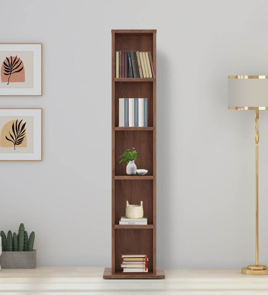 Buy Dylan Book Shelf In Walnut Finish at 24% OFF by Wakefit | Pepperfry