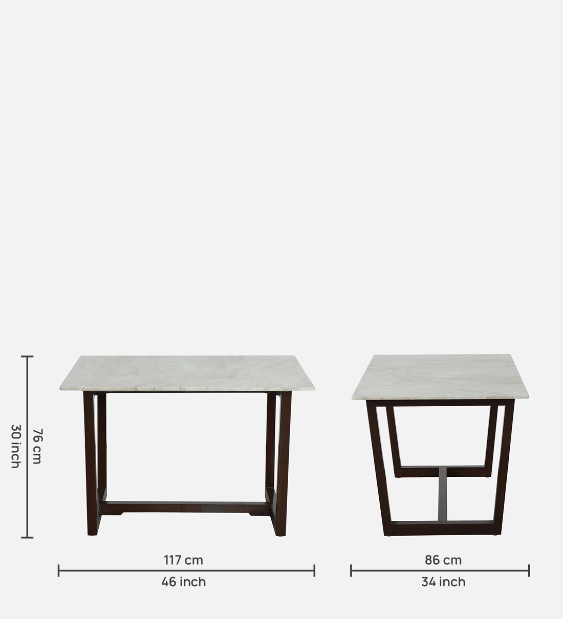Buy Dyna Solid Wood 4 Seater Dining Table in Natural Teak Wood Finish