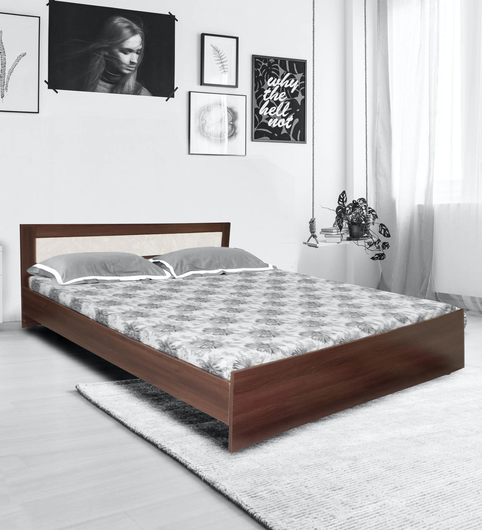 Buy Dylan King Size Bed in Walnut & Dream White Finish at 38 OFF by