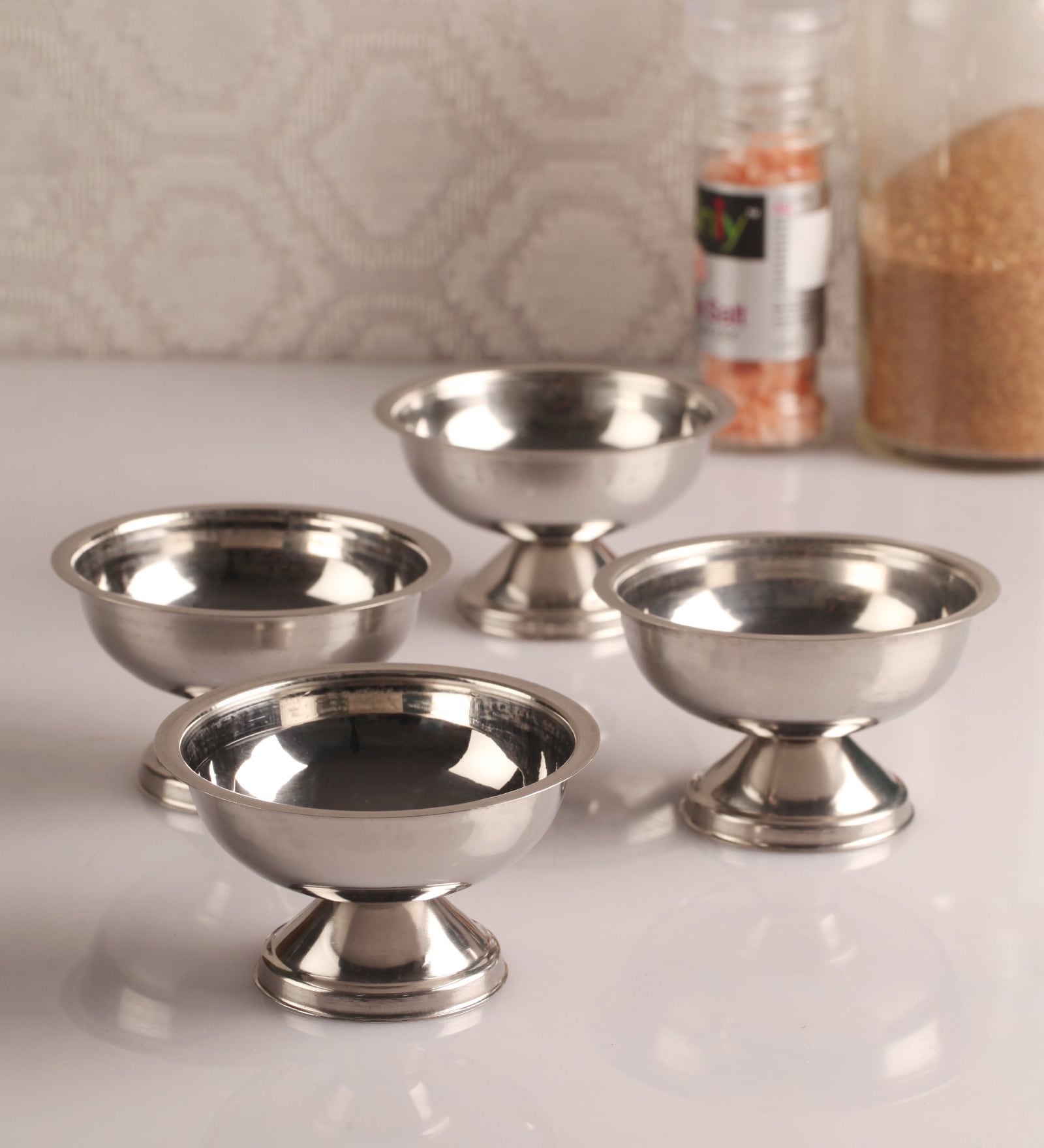 Silver 150 ML Stainless Steel (Set of 4) Ice Cream Cups