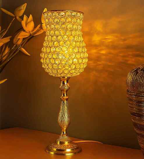 Dynamic Transparent Natural Fiber Shade Night Lamp With Metal Base