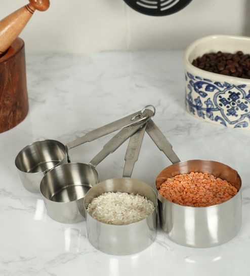 (Set of 4) Stainless Steel Measuring Cups
