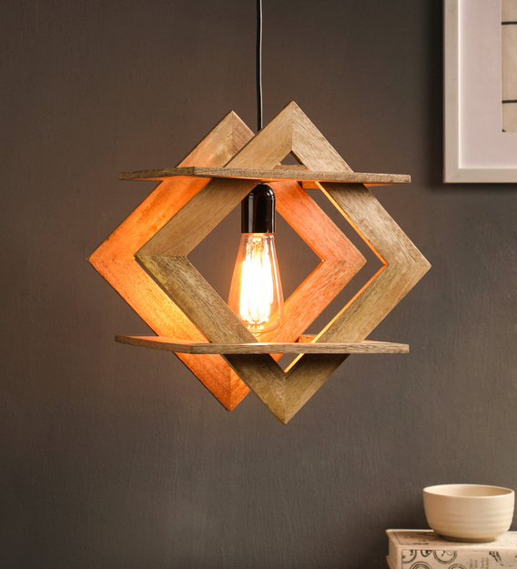 Buy Dylan Beige Wood Single Hanging Lights By Casacraft Online Contemporary Single Hanging Lights Ceiling Lights Lamps Lighting Pepperfry Product