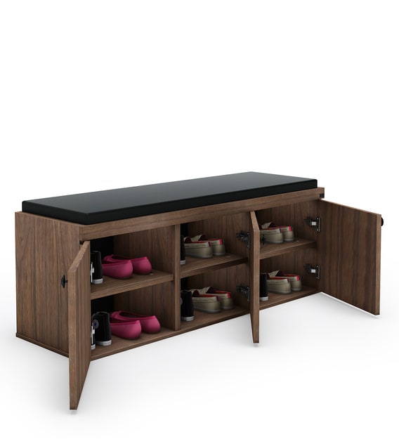 Buy Dyno 3 Door Shoe Rack in Brown Colour by Parin Online Shoe Rack