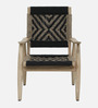 Dylla Mango Wood Arm Chair In Natural Finish With Black Rope