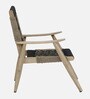 Dylla Mango Wood Arm Chair In Natural Finish With Black Rope