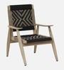 Dylla Mango Wood Arm Chair In Natural Finish With Black Rope