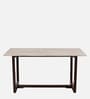 Dyna Marble Top 6 Seater Dining Table in Teak Wood Finish