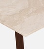 Dyna Marble Top 6 Seater Dining Table in Teak Wood Finish